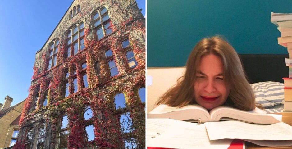 university of manchester and a student looking like they're not satisfied with their teaching