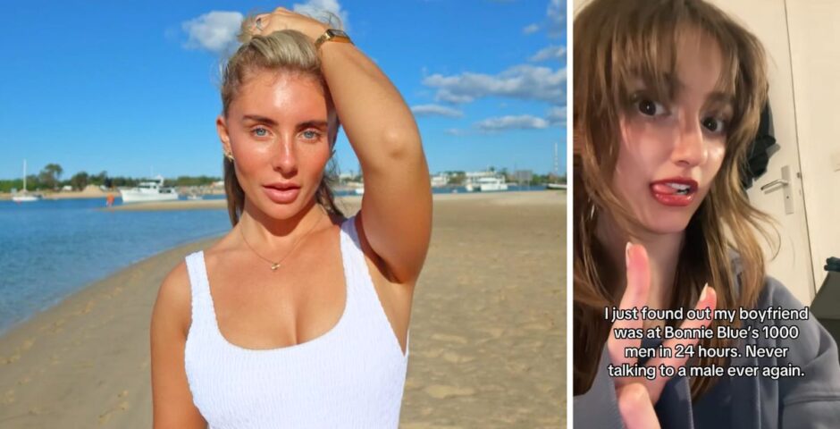 bonnie blue and a woman who claims her partner cheated on her with bonnie blue