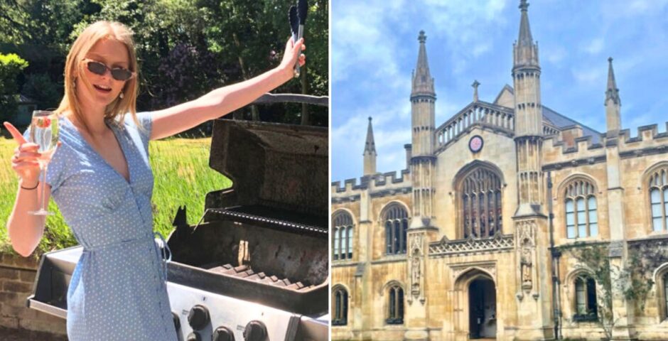 the university of cambridge, an objectively privileged russell group uni. plus a blonde girl who hopefully won't mind her pic being used