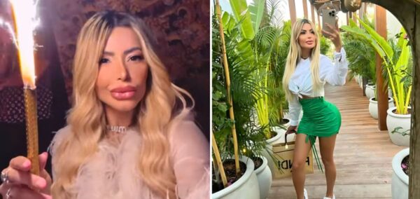 an influencer who claims she's been banned from dating apps for looking too beautiful