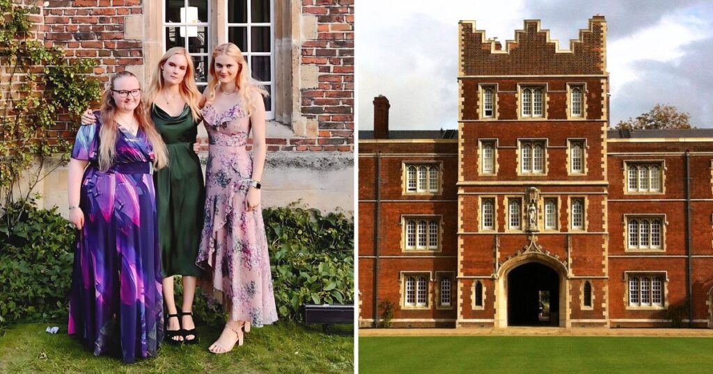complete uni guide for 2026. this is me at a university of cambridge ball, plus a pic of jesus college
