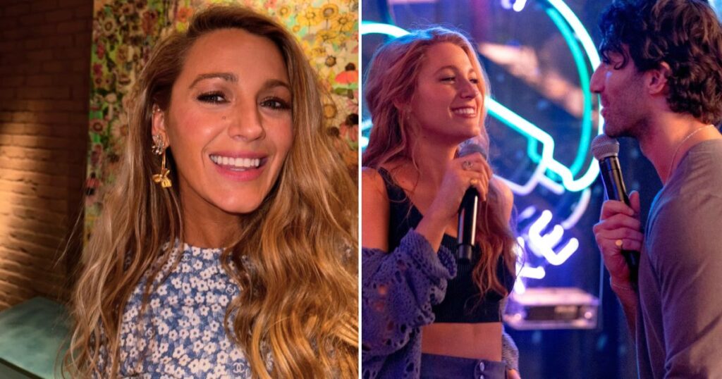blake lively, then blake lively and justin baldoni in it ends with us