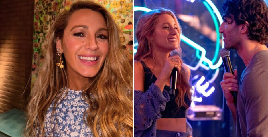 blake lively, then blake lively and justin baldoni in it ends with us