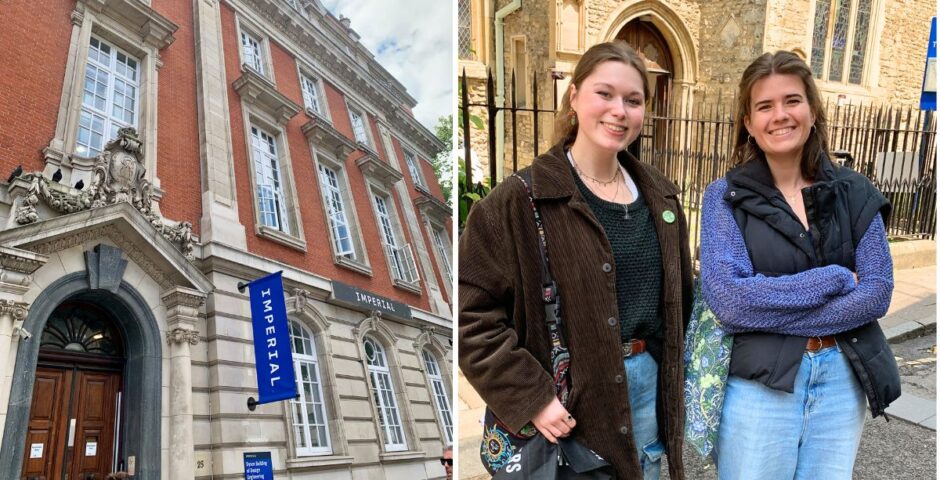 imperial college london and also my friends chessie and emily in front of a university of oxford building