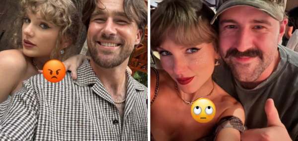 Taylor Swift and Travis Kelce in selfies together