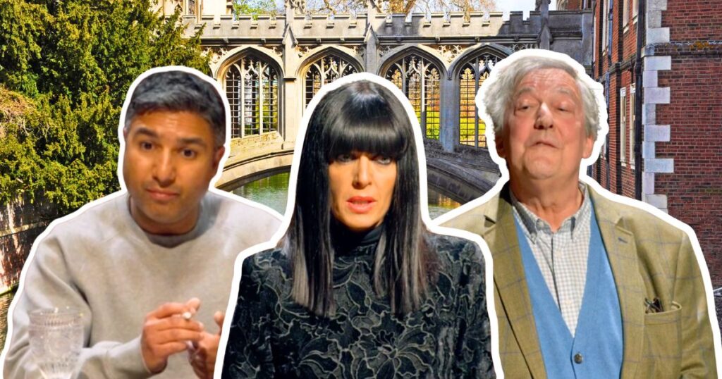 celebrity traitors cast who went to oxbridge nick mohammed claudia winkleman and stephen fry and then the bridge of sighs from st john's college cambridge