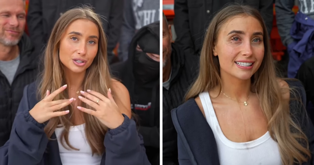 Lily Phillips shares a before and after video from stunt