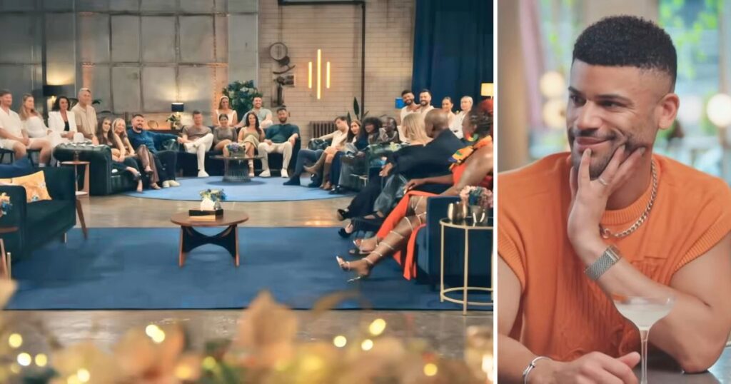 mafs uk 2025 cast and then keye looking contemplative with a cocktail