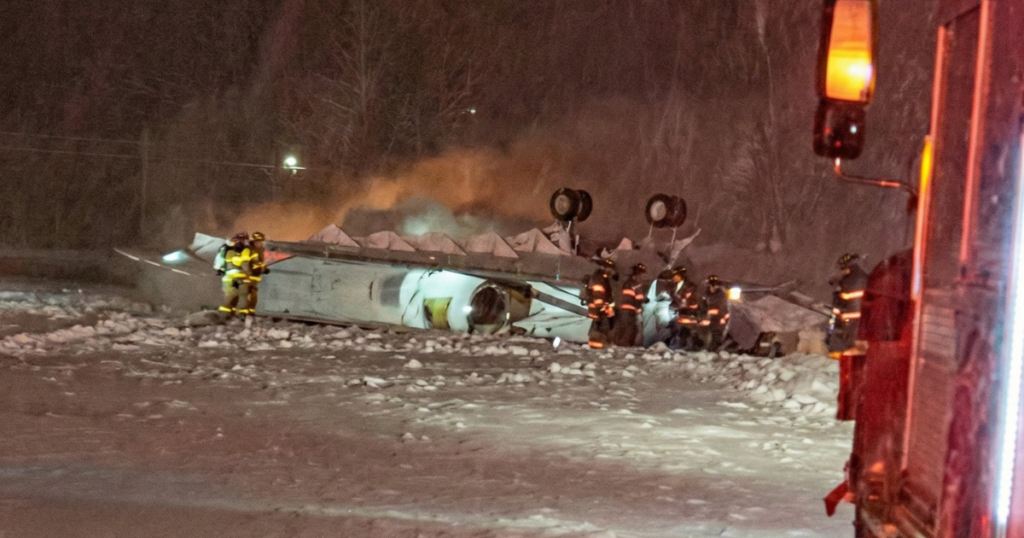 Private jet crashes upside down at Bangor Airport