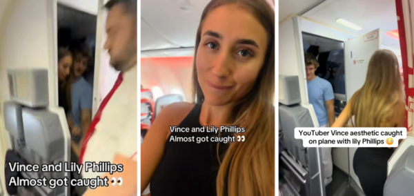 Lily Phillips joins mile high club on plane