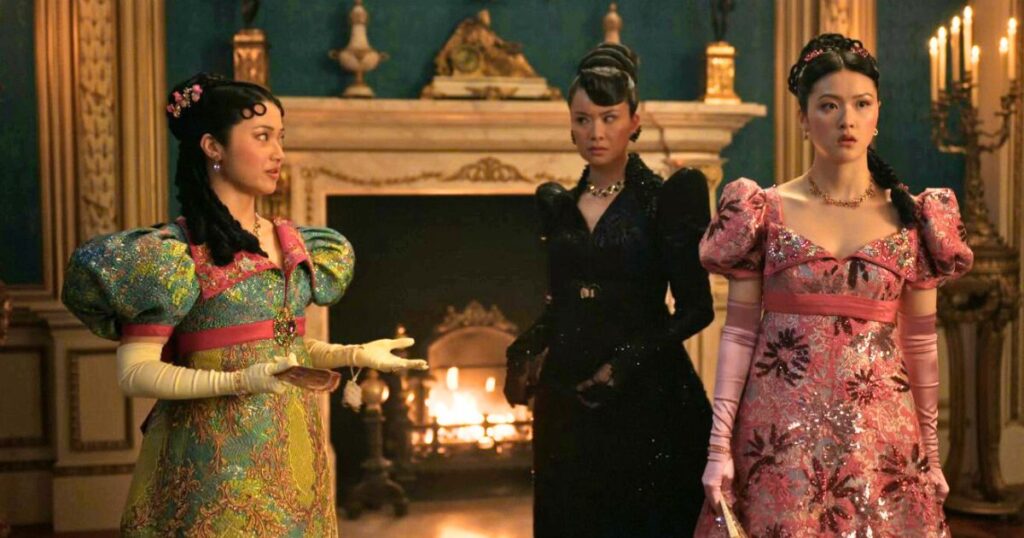bridgerton season four araminta near the ending also rosamund and posy