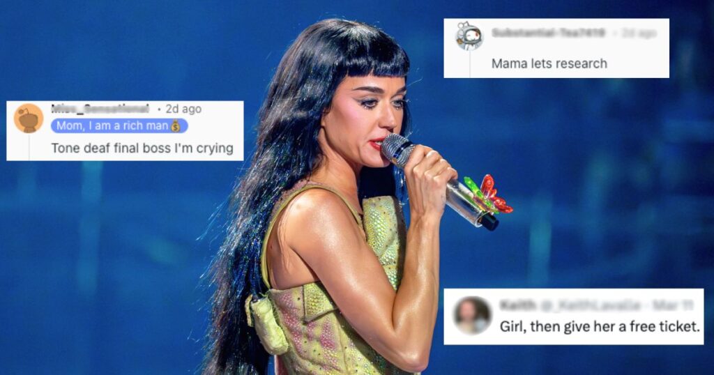 katy perry at a conert which probably had high ticket prices