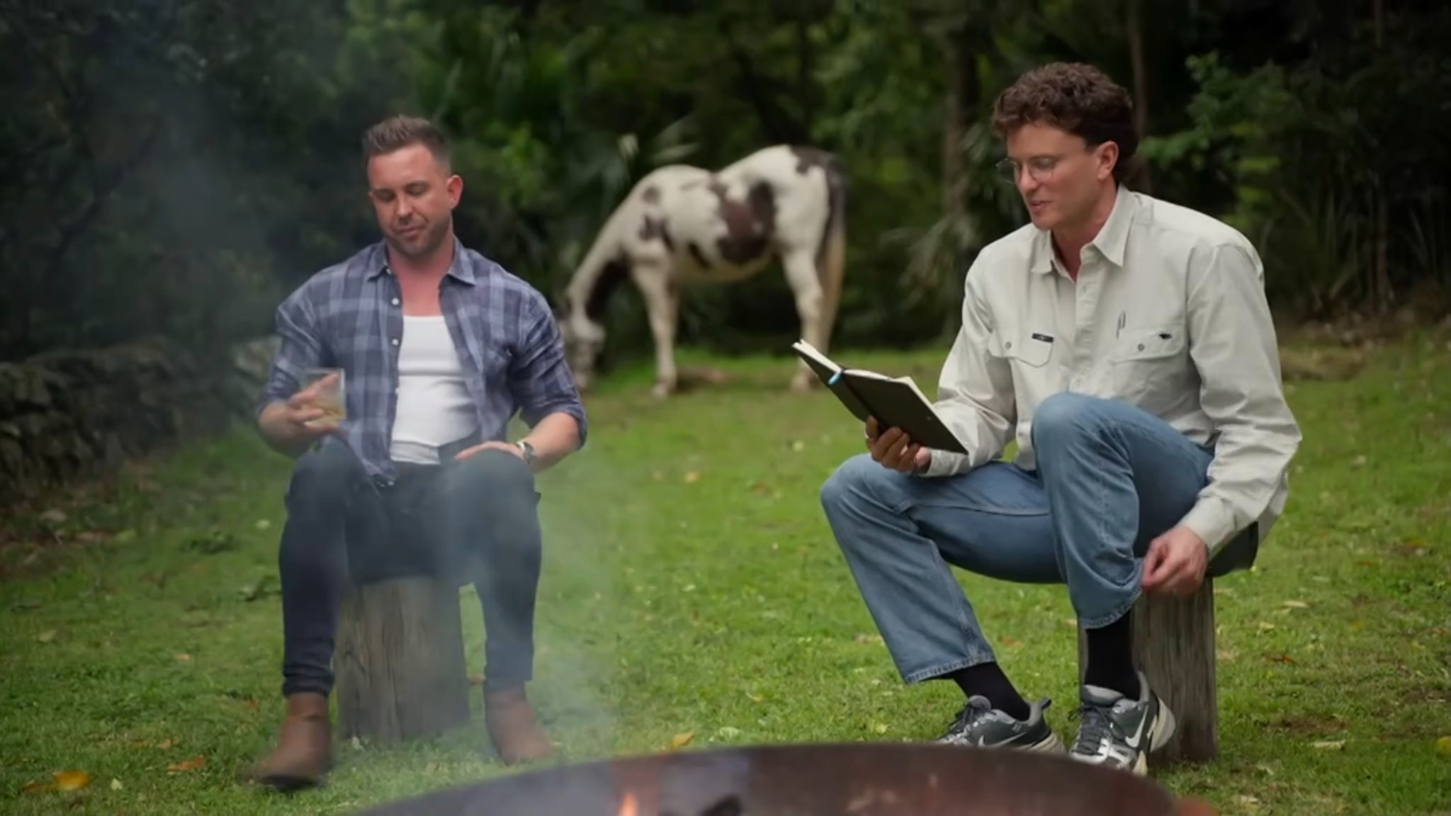 Sam, Chris and a horse, all looking pretty gloomy mafs australia 2026