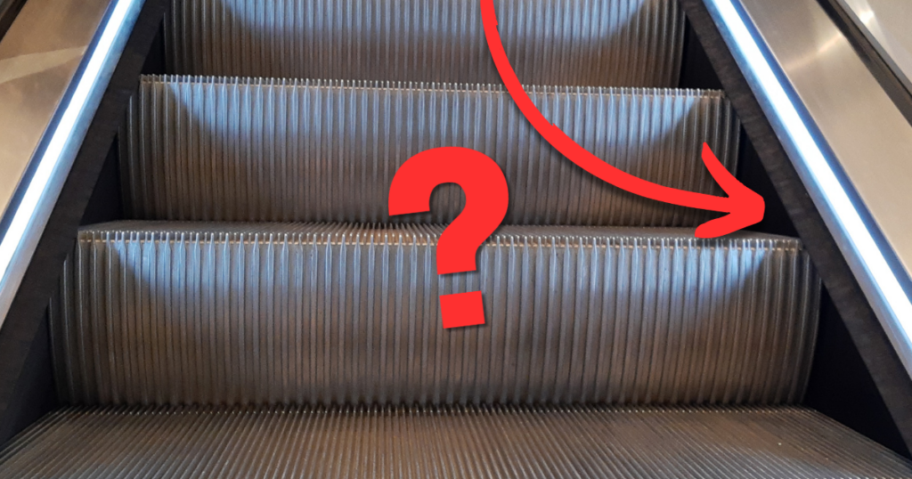 what brushes on escalators are for