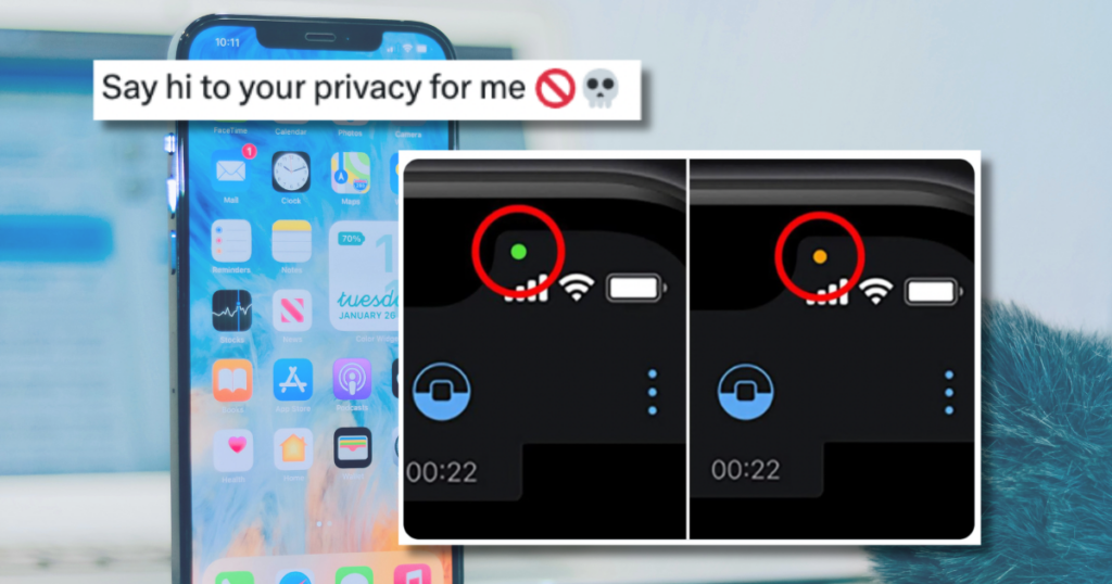 coloured dots on phone screens