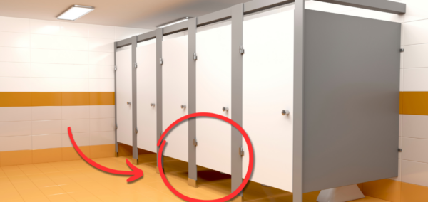 public bathroom toilet doors with gaps
