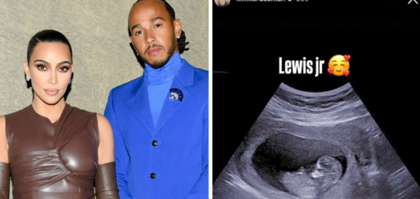 Kim Kardashian and Lewis Hamilton pregnancy post