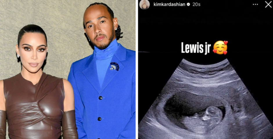 Kim Kardashian and Lewis Hamilton pregnancy post