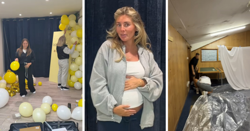 Bonnie Blue behind the scenes of baby shower event