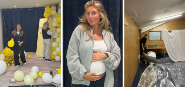 Bonnie Blue behind the scenes of baby shower event