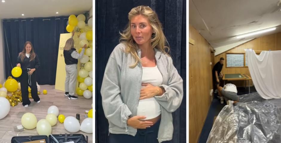 Bonnie Blue behind the scenes of baby shower event