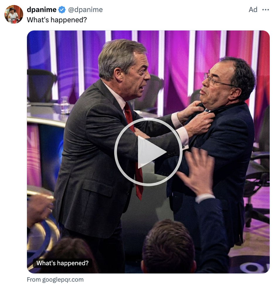 Nigel Farage and Bank of England governor Andrew Bailey in Question Time fight