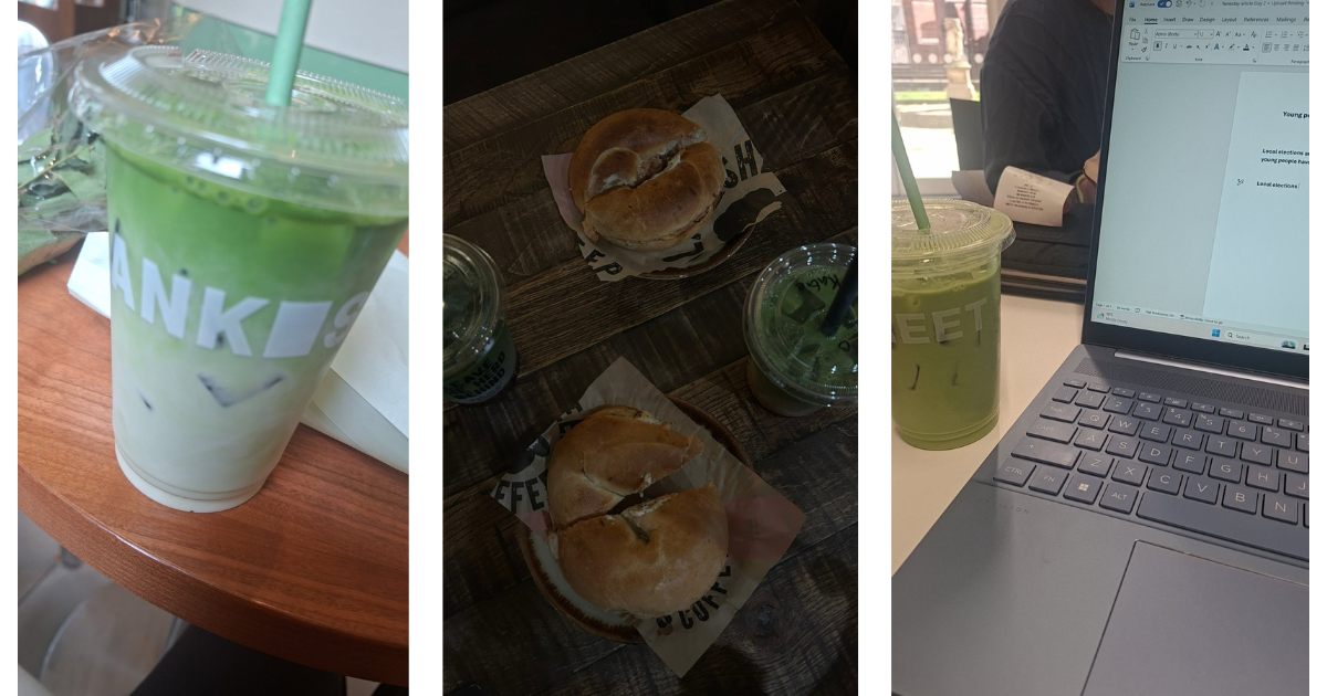 Matcha while shopping, with friends and studying
