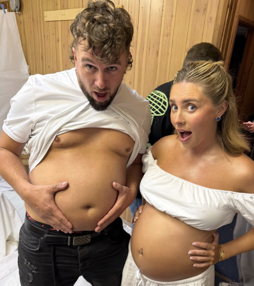 Bonnie Blue with a man at her baby shower event