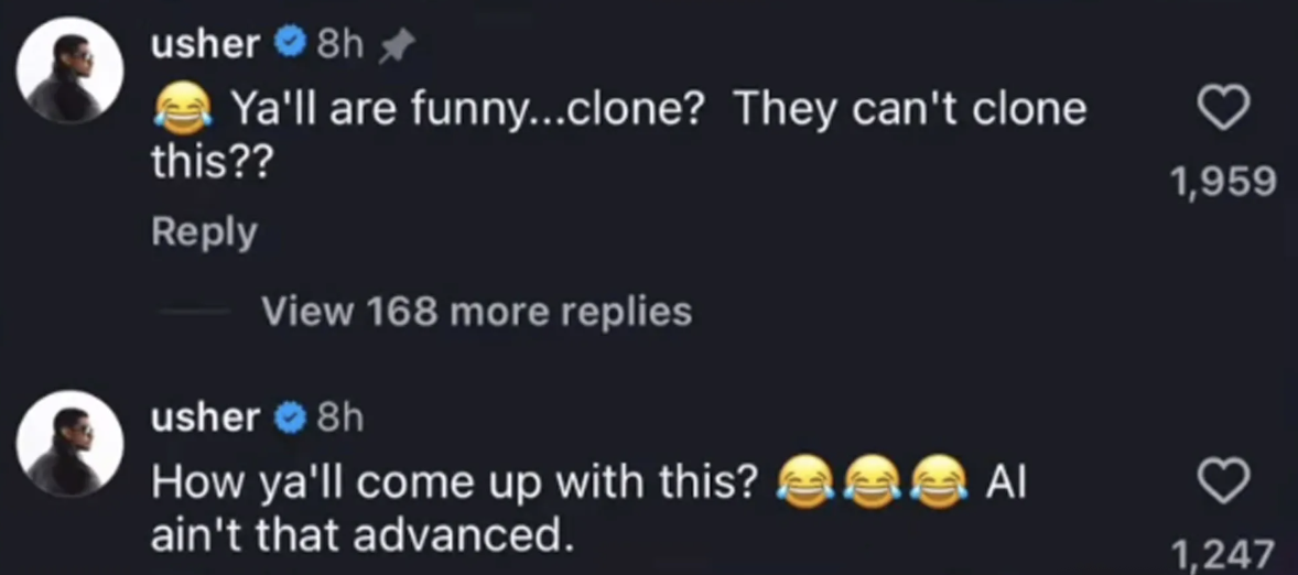 Usher responds to clone rumour