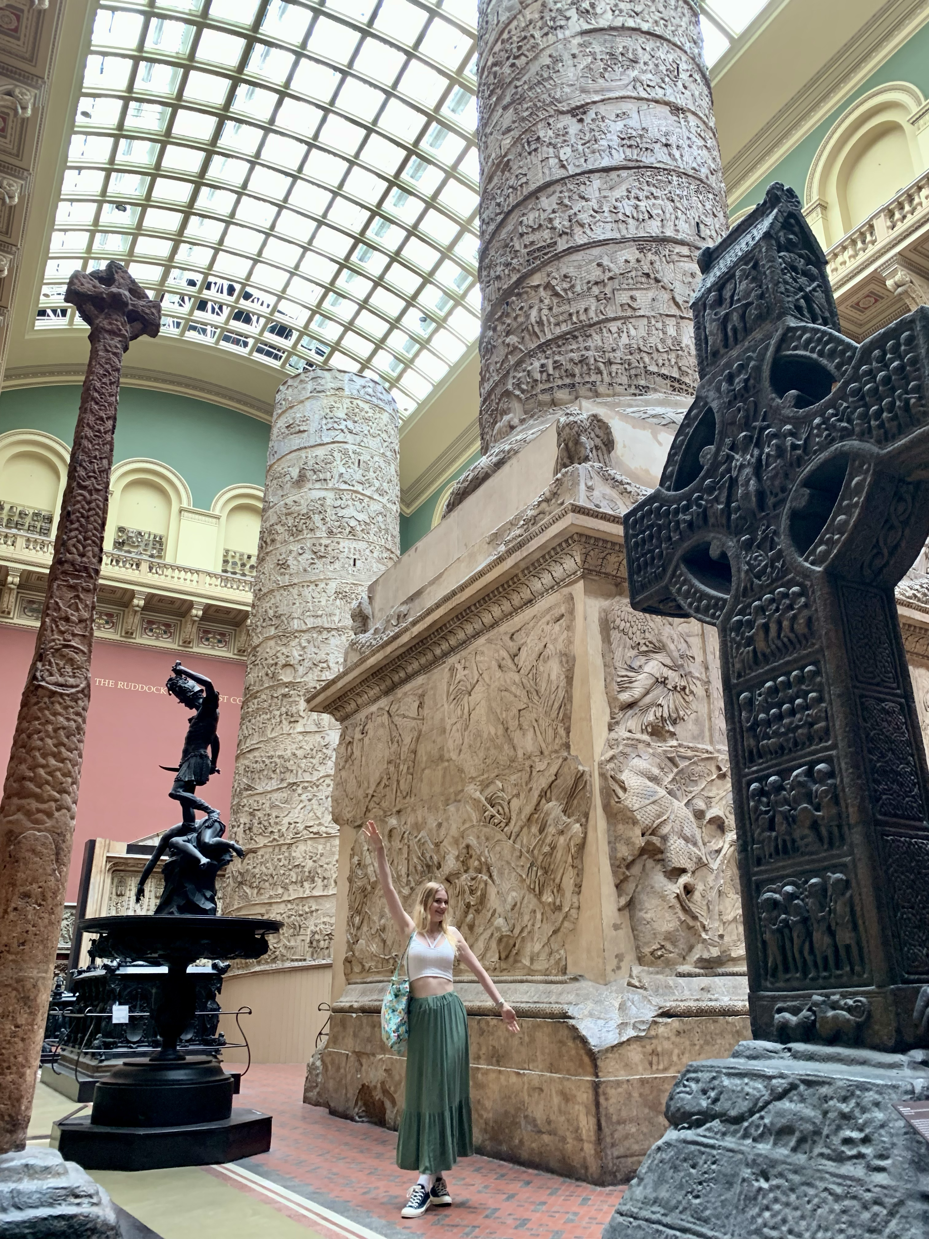 a university student in the v and a musuem (an art museum) in london