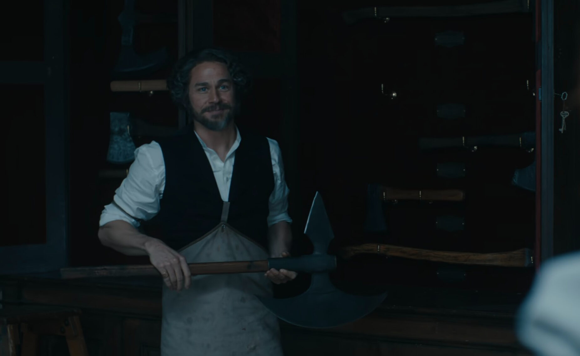 Andrew Borden at his job making coffins
