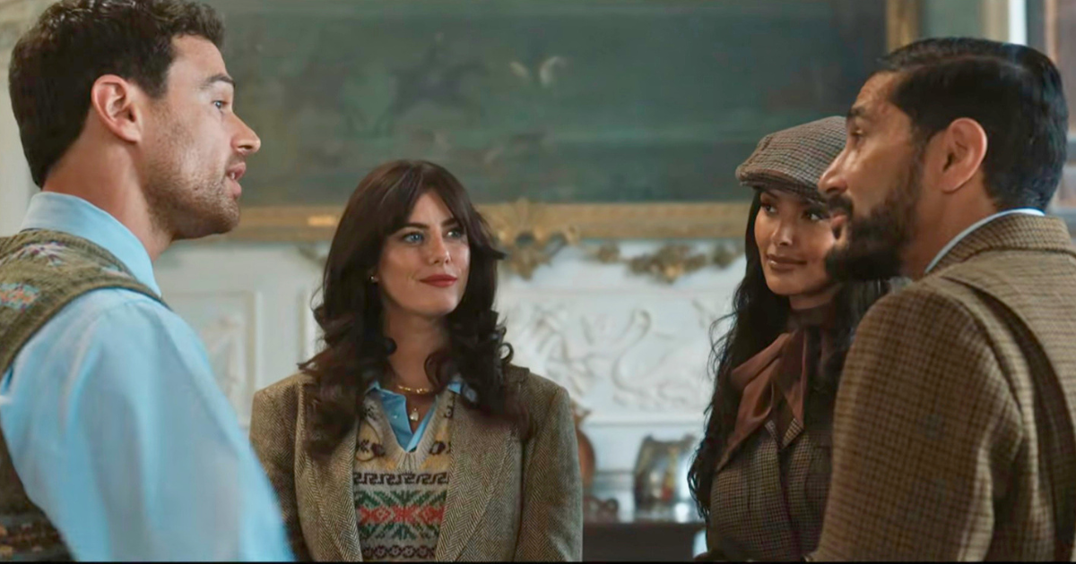 Maya Jama and a lot of tweed in the gentleman season two(Image via Netflix)