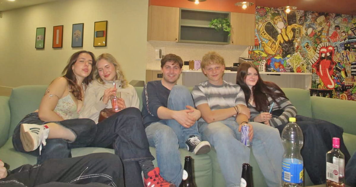 University of Bristol students in their kitchen