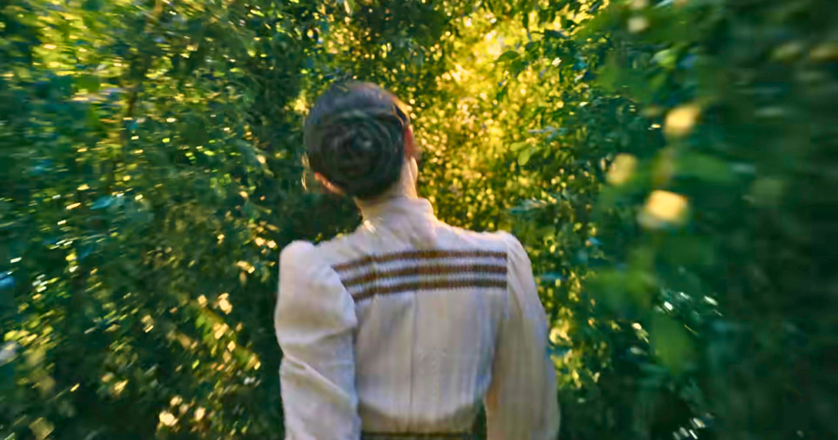 Lizzie Borden in her garden(Image via Netflix)