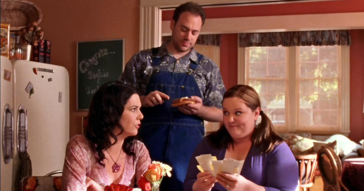 gilmore girls melissa mccarthy as sookie and also lorelai and jackson