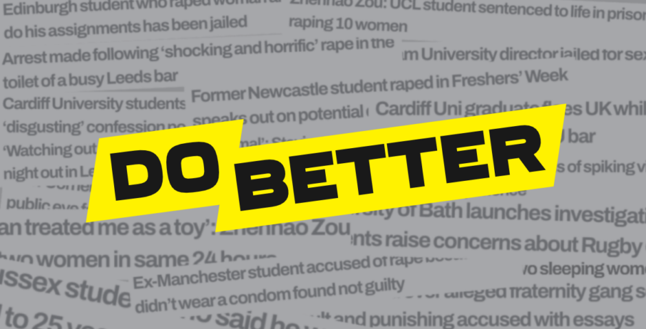 the tab do better campaign about sexual assault and misbehaviour at universities