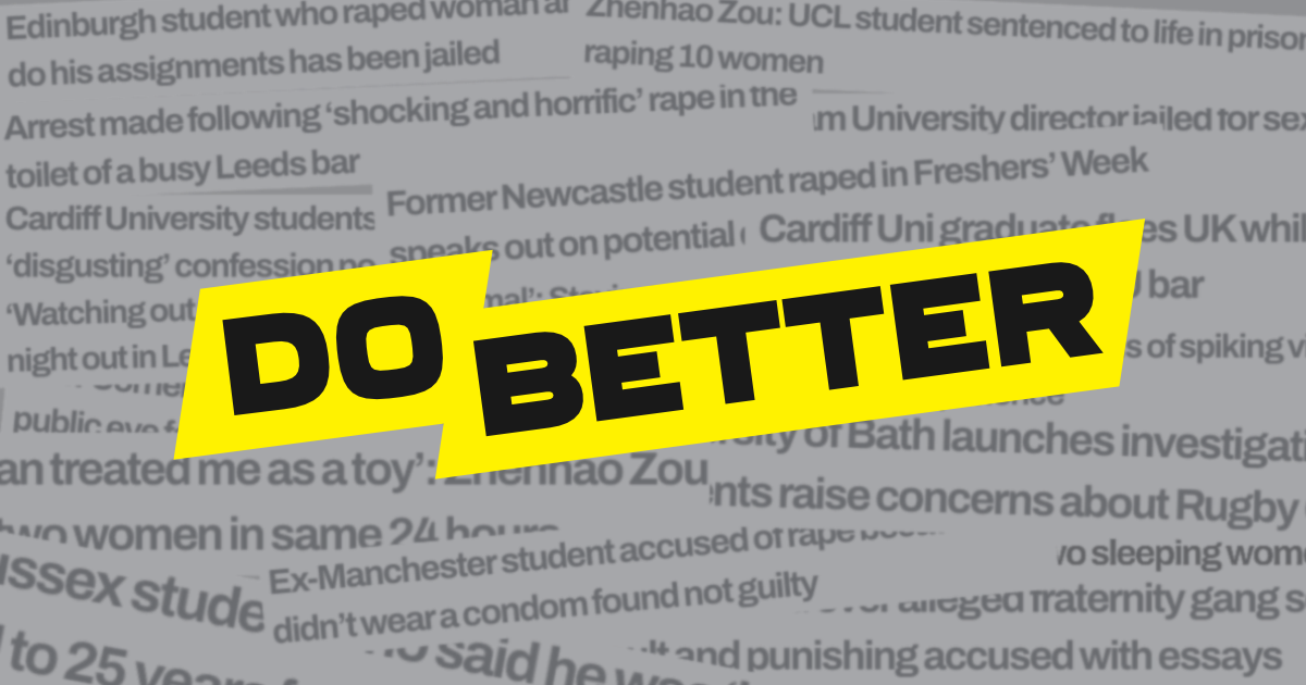 the tab do better campaign about sexual assault and misbehaviour at universities