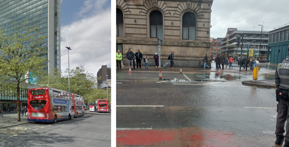 road sunk manchester