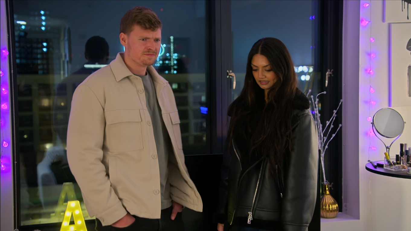 Aneha and Cam having a flat tour(Image via Netflix)