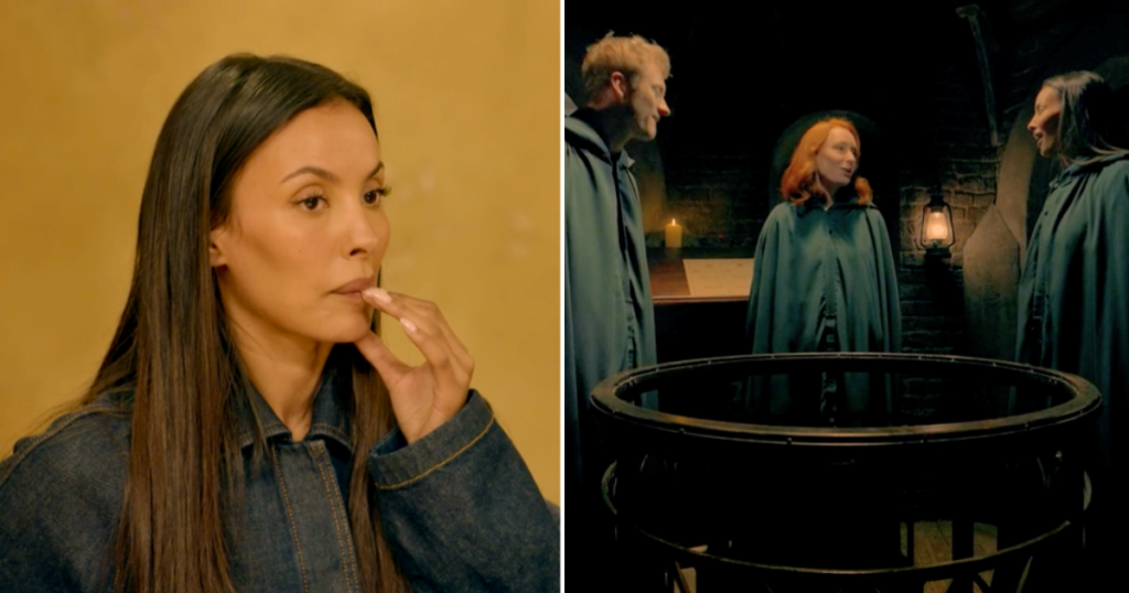 maya jama the traitors in the turret with hannah and james