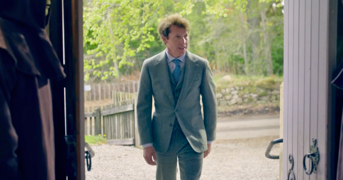 James Blunt wearing the suit in the first episode of The Celebrity Traitors 2026(Image via BBC iPlayer)
