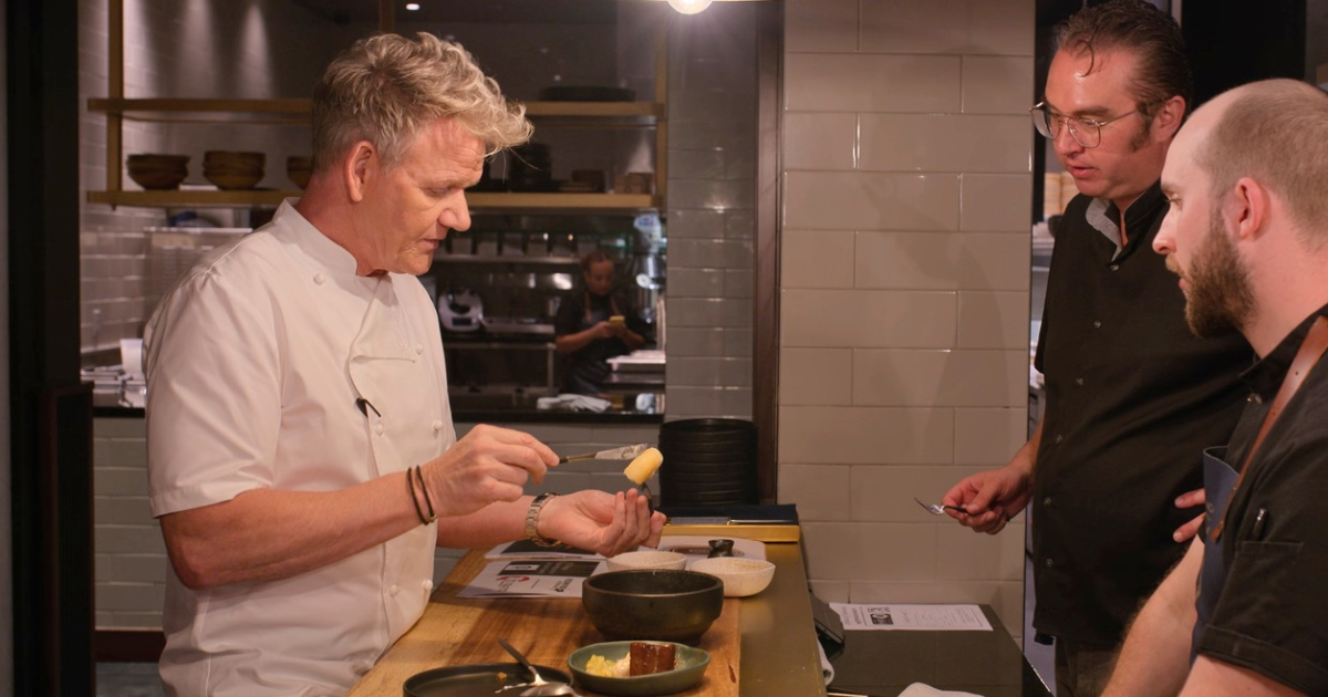 Gordon Ramsay passing judgement over food in Becoming Gordon Ramsay