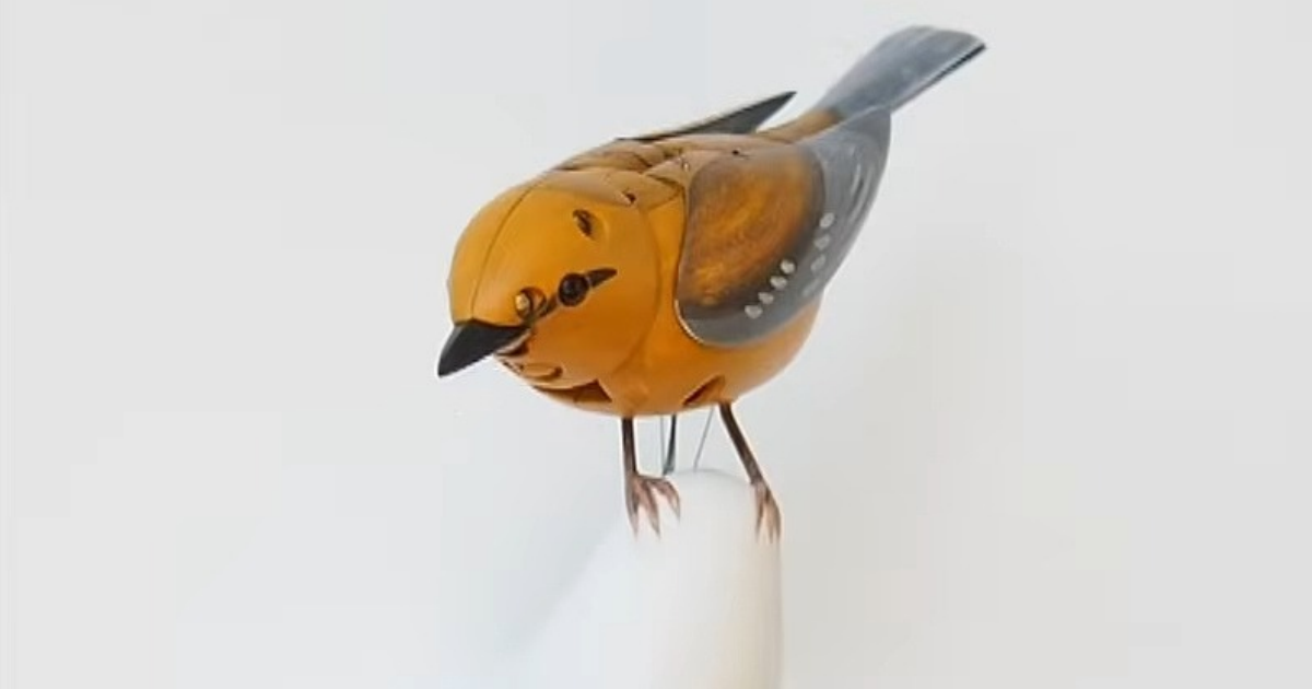 Art of Play's Molly is the artist Bliss Kolb's 'Singing Bird on Wall Automaton' (Image via YouTube)