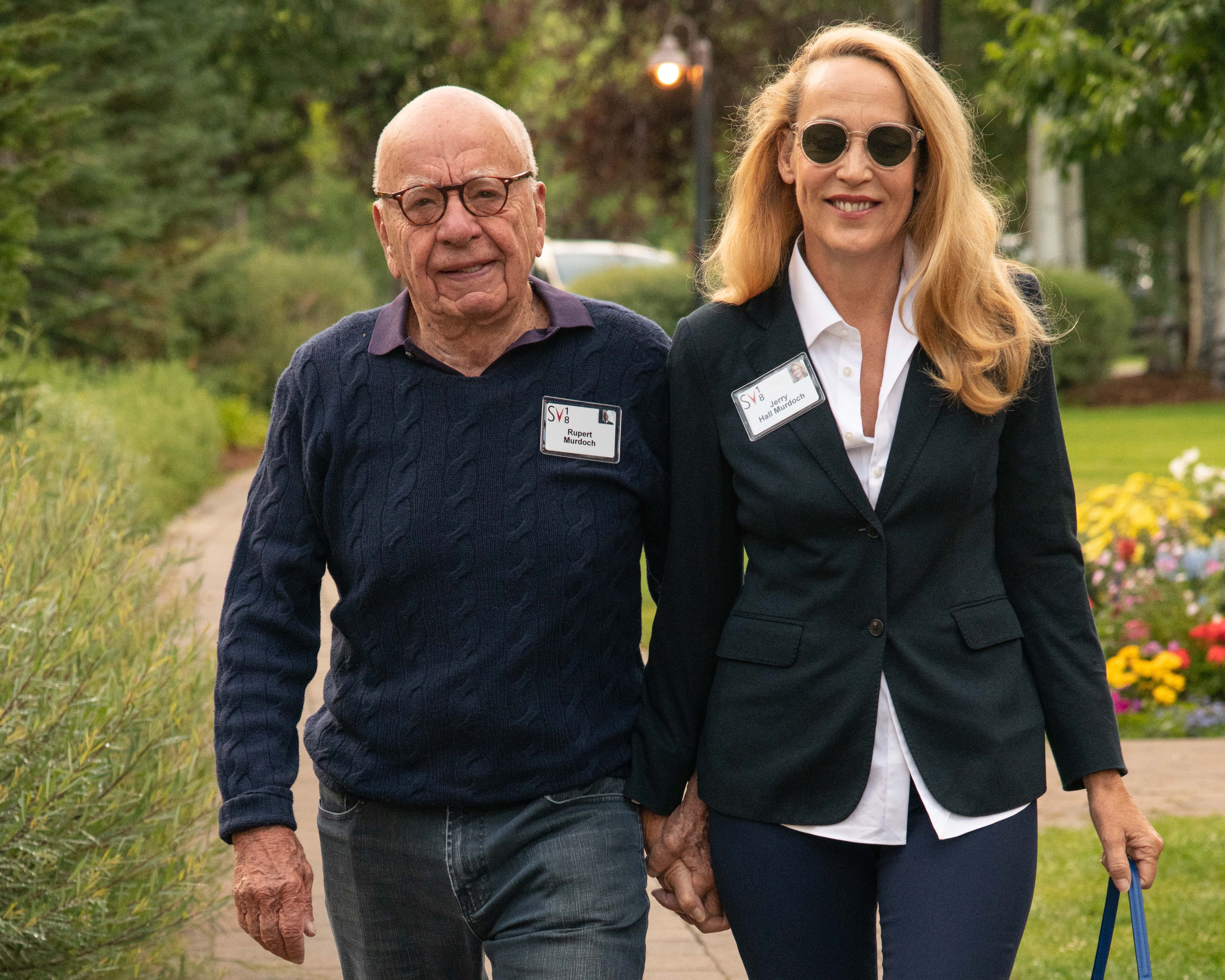 Rupert Murdoch and Jerry Hall