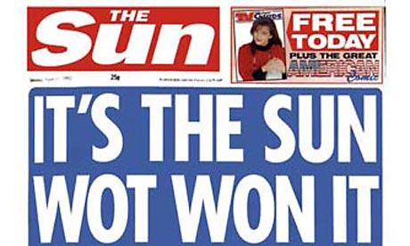 The Sun neatly predicting its own victory