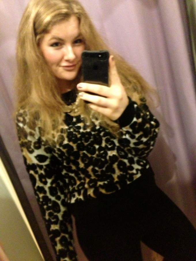 Animal print jumper Topshop