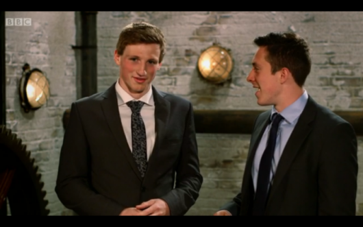 Tom and Chris after sealing their deal with Duncan.
