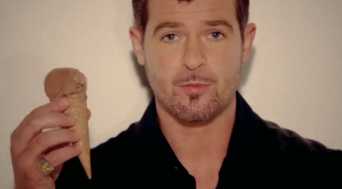 Even with ice-cream, he just looks a bit creepy.
