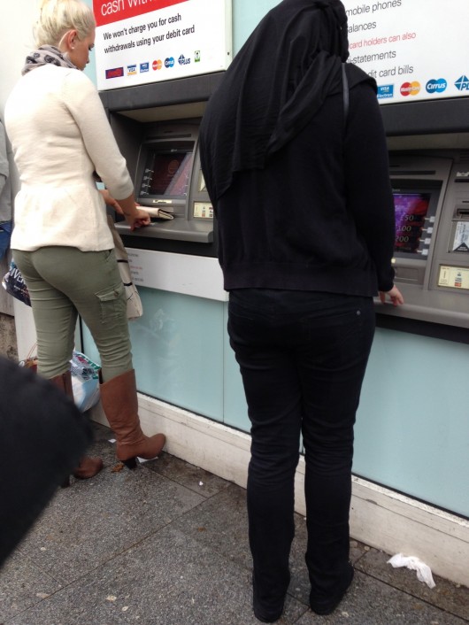 Suspicious looks galore as I withdrew money from an ATM