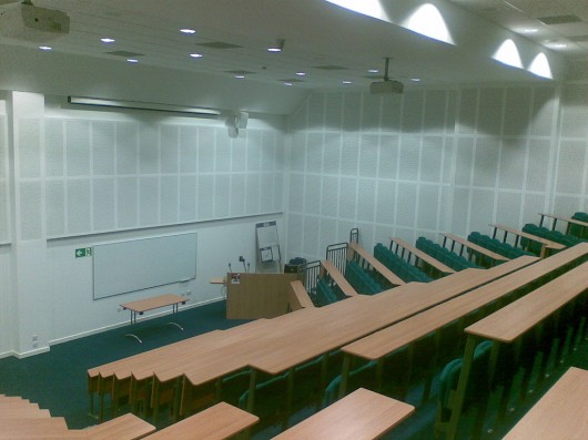 An unsurprisingly empty lecture theatre